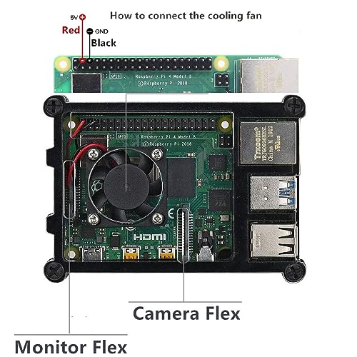 9-warstwowa akrylowa obudowa do Raspberry Pi 4B, przezroczysta obudowa z wentylatorem chłodzącym i radiatorem