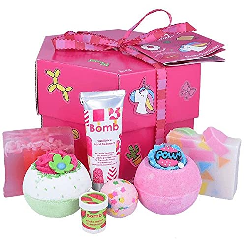 Bomb CosmeticsStick with Me Handmade Bath and Body Supersize Gift Pack, Decorate Your Own Gift Packaging, Cruelty Free, Contains 7-Pieces Pink