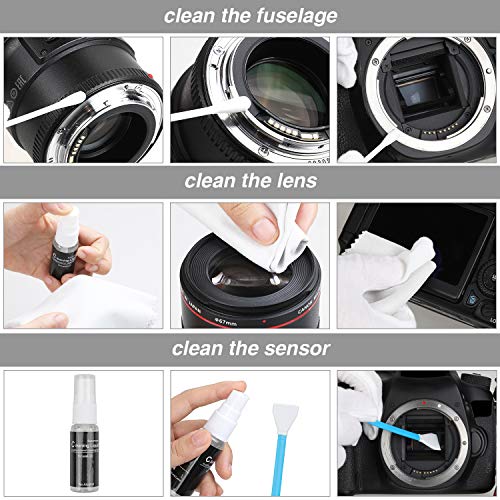 Temery 17-In-1 Camera Cleaning Kit For Dslr Cameras (Canon, Nikon,Sony), With Air Blower/Cleaning Pen/Detergent/Cleaning Cloth/Lens Brush/Carry Case #TOP2