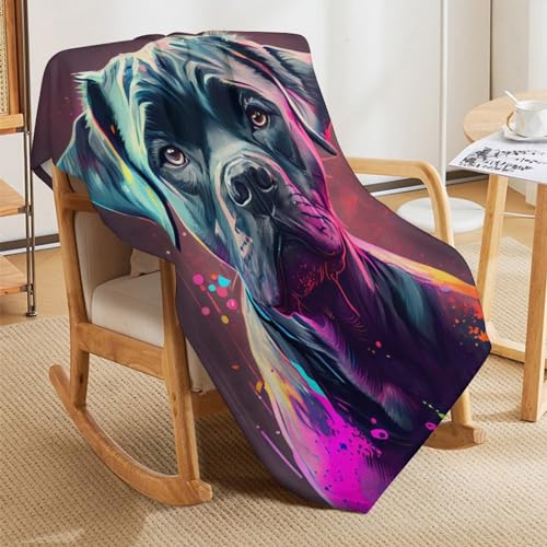 Manta de Cane Corso de franela colorida de 140 x 180 cm suave para sofá 5