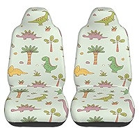 FJAUOQ Brown Cow Leather Print Car Seat Covers Vehicle Front Seat Covers Universal Fit Seat Protector (2 Pcs