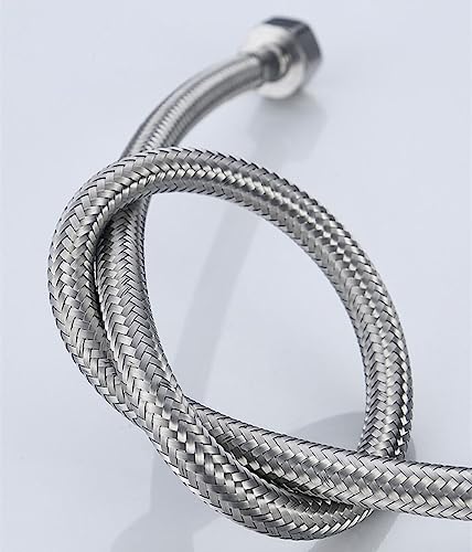 Paquete de 2 tubos flexibles de acero inoxidable trenzado para manguera de cocina/lavabo, monobloc, conectores G3/8 x M10, 600 mm de largo - Imagen 4