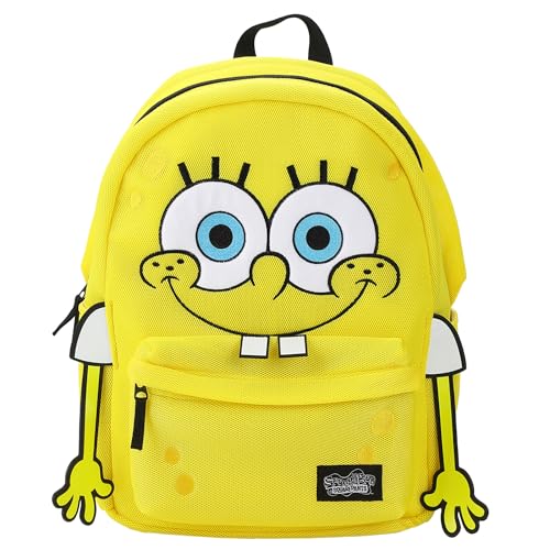 Bioworld Unisex Kids Spongebob Squarepants Character 17” Backpack (Little Kid/Big Kid) Spongebob Yellow One-Size