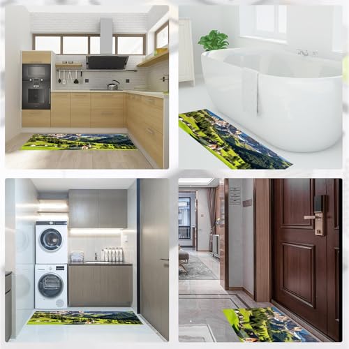 Alfombrillas de cocina antideslizantes JEDTAKCT juego de 2 piezas verdes 44x75 y 44x120 cm 8