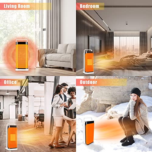 tectake Outdoor Patio Heater, 1500W Electric Tower Heater with Remote