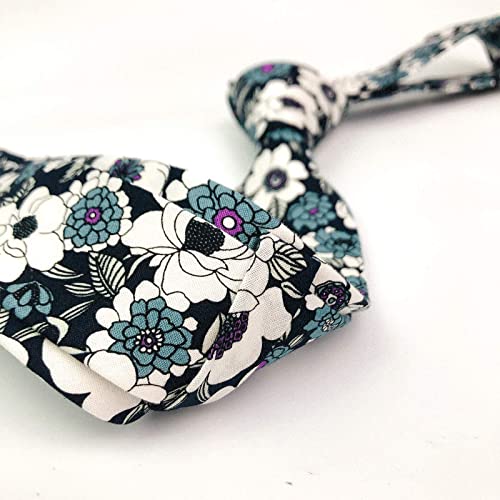 Image of Mantieqingway Men's Cotton Floral Neck Tie 2.56'' Printed Skinny Tie