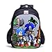 Zaino Junior per bambini 3D Sonic The Hedgehog zaino, ragazzo, bambino, ragazza teenager, 3D Big Bag scuola, zaino da viaggio degli uomini, di Lady Anime Laptop Indietro (Color : B)