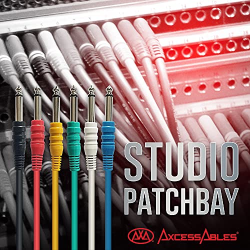 Axcessables 1/4 (6.35Mm) Ts To 1/4 (6.35Mm) Ts Unbalanced Mono Multi-Color Patch Cables 6 Pack (1Ft) Outboard Gear & Patchbay Studio Cables External Effects Digital Analog Effects #TOP7