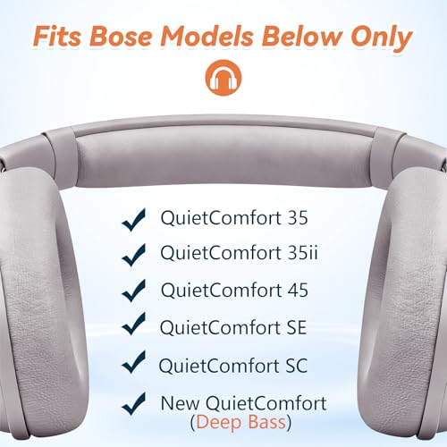 Image of Aurivor Replacement Ear Pads for Bose QuietComfort 45 35 ii (QC45 QC35) Headphones, Earpads Cushions for QC SE SC & New Quiet Comfort (Deep Bass), with Softer Foam & Protein Leather (Sandstone)