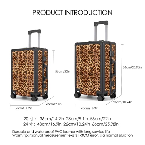 VH&GRED Fashionable & Durable Leather Carry On Luggage - Lightweight Suitcases with Wheels for Women, TSA Lock, Water-Resistant & Elegant Design, Perfect as Checked Luggage or Overseas Travel3