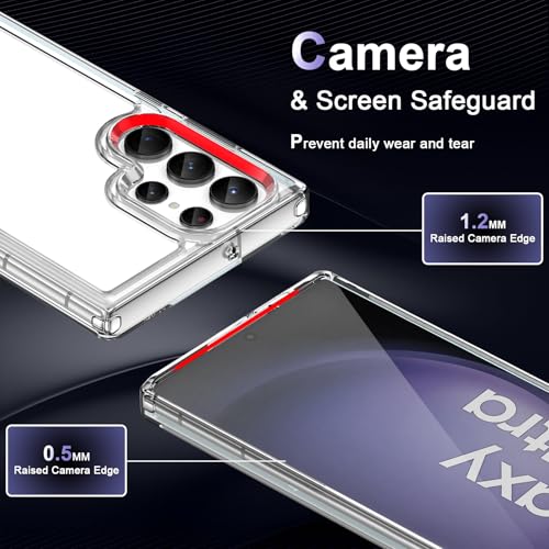 Image of Case for Samsung Galaxy S23 Ultra 5G, Military Grade Drop Protection Phone Case, Yellowing Resistant, Anti-Scratch Hard PC Back, Shockproof Hard Ultra-Thin Protective Cover, Clear
