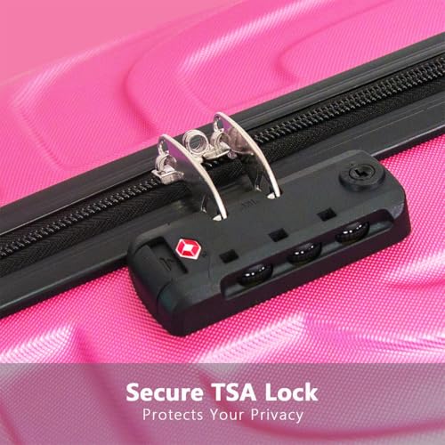 Hard Shell 3 Piece Luggage, Modern Lightweight Suitcase with Hooks and Spinner Wheels ABS Lightweights Checked with Password Lock and Telescopic Rod for Business Travel Domestic Foreign Travel4