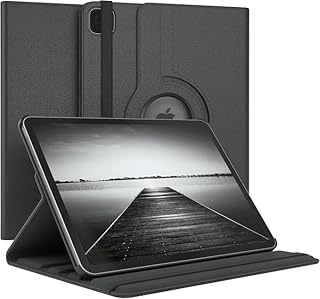 Case for iPad Pro 11 Inch 2022/2021 Protective Case 11 Inch Smart Cover Tablet Case Rotation Case for Standing Flip Case 360° Rotation with Stand Function Case Faux Leather (Black)