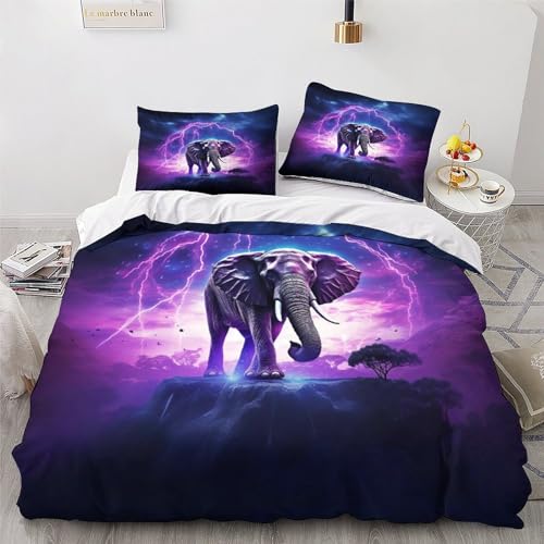 Housse de couette éléphant 3D douce et facile à laver pour grand lit