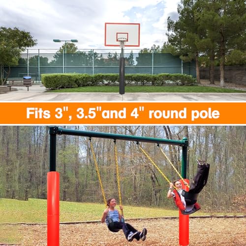VANCL Pole Pad Round 3-4 Inch Pole Pad Wrap Around - Waterproof Durable Pole Padding for Player Protection Grey Pole Pads