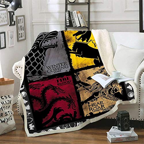 Juego De Tronos Daenerys 3D Print Sherpa Manta del Sofá Sofá Cubierta del Edredón del Lecho De Viajes De Salida De Terciopelo Banda Manta Polar FKYGDQ (Size : 200X150cm)