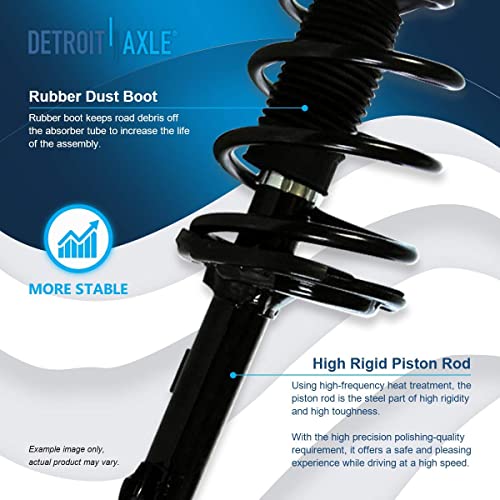 Image of Detroit Axle - FWD 10pc Front Struts Kit for Toyota 08-11 Highlander, Outer Tie Rods Front and Rear Struts & Coil Spring Sway Bars 2008 2009 2010 2011 Replacement Suspension Struts Shocks Assembly