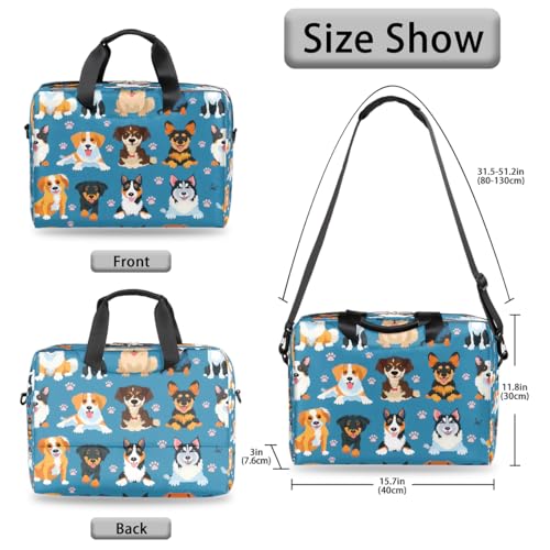 Bolso para laptop Cute Dogs 16 pulgadas con correa miniatura 5