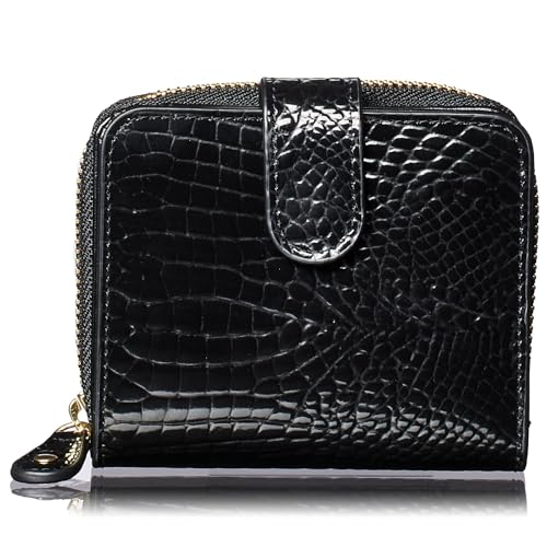 Align mini type Bi-Fold Wallet wallet Leather made by TUSCANIA in Italy Cowhide ART.GRETA Women's Elegant, easy-to-use and beautiful In gift box(Black) - Main Image