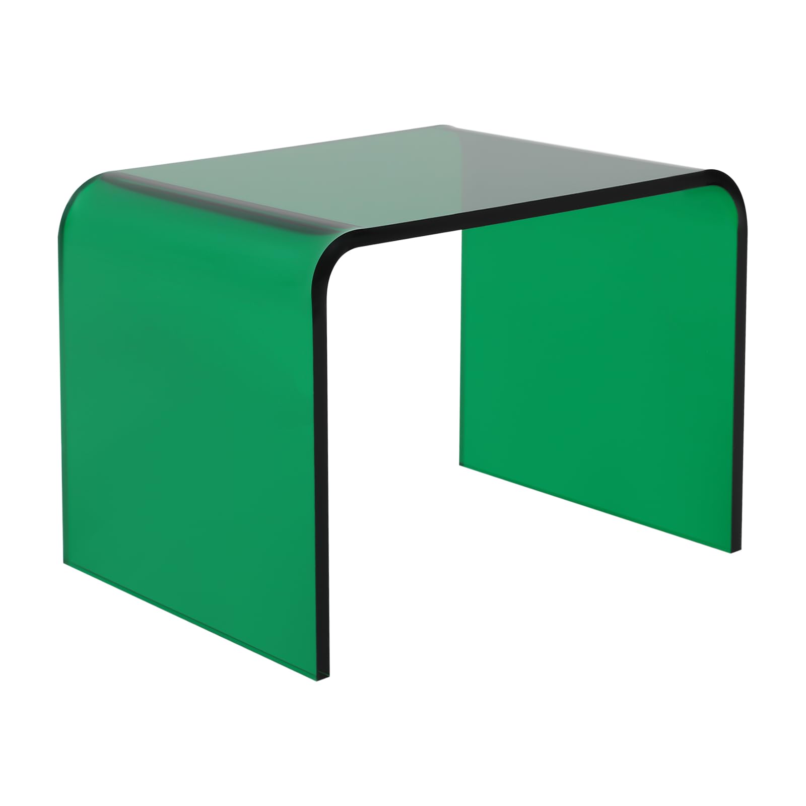 Taburete de acrílico antideslizante para ducha, moderno para el hogar, baño y oficina, estable y versátil, para niños y adultos (verde)
