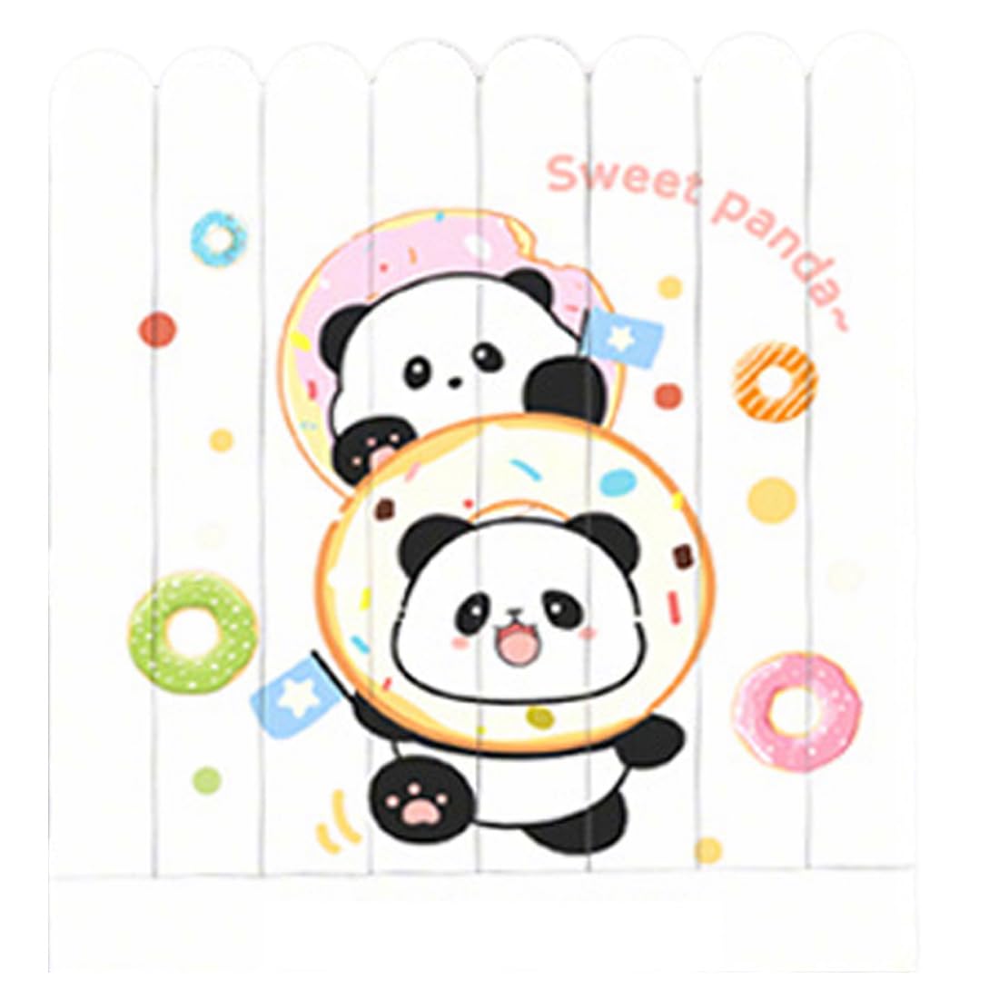 8 Pezzi Kit Lima Unghie 2 In 1 Per Neonati Doppia Faccia (Morbida E Dura) Carino Disegno Panda Cura Unghie Per Neonati Legno Per Cura Unghie Neonati