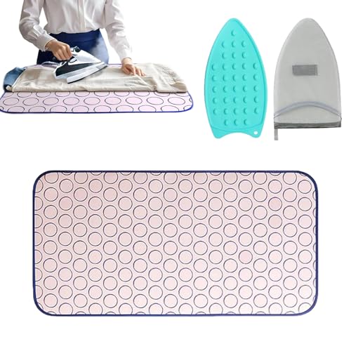 Almohadilla de planchado – Alfombrilla de hierro para la parte superior de la mesa | Suministros de acolchado para coser ropa, ropa, secadora, lavadora, hogar, apartamento, dormitorio, encimera
