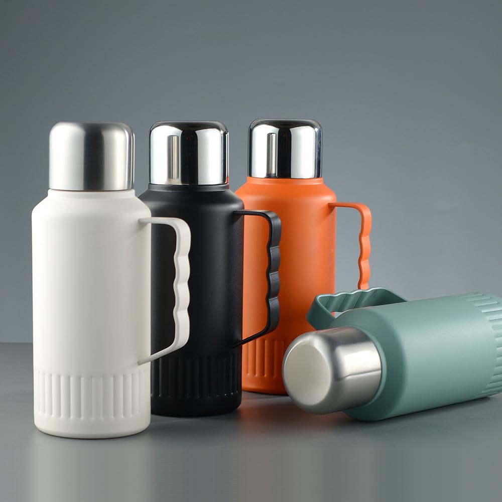 Botella de Beber de Acero Inoxidable, Taza de café aislada al vacío de Acero, Botella de Agua aislada de Acero Inoxidable, Botellas de Agua aisladas con Tapa de Taza a Prueba de Fugas,A