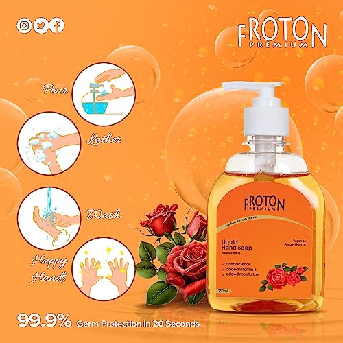 Image of Organic pH-Balance Moisturizing Liquid Hand Wash with Refreshing Fragrance, Complete Protection for Soft & Gentle Hands 250ml (Rose,green apple(Pack of 2))