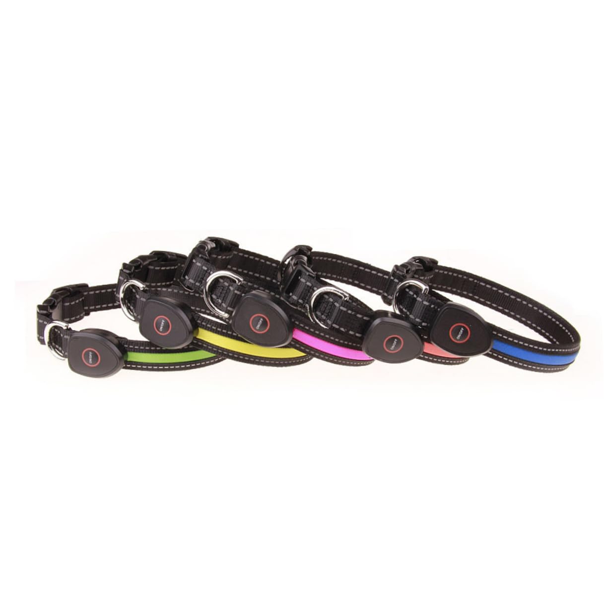 POPETPOP Collier Lumineux LED Rechargeable pour Chien 3 Pièces Clignotant Nocturne Circulaire Taille L