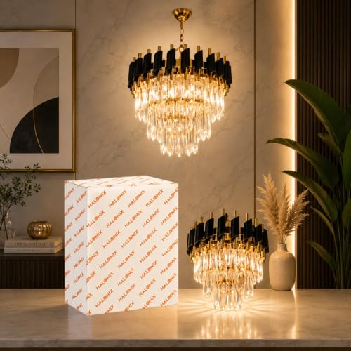 Image of Halonix Horizon 400MM Crystal Pendant Light | 3-in-1 Adjustable Color (Warm White, Natural White & Cool White) | Decorative Hanging Light | Crystal Chandelier | Fancy Ceiling Light