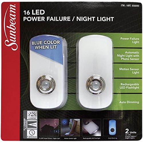 Sunbeam LED Power Failure / 3 in 1 Night Light (Pack of 2)