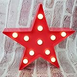 Red Star Signs Night Lights, Battery Operated Led Night Light Star Shaped Desk Table Lamp for Kids, Baby, Child, Girl Gift, Nursery Room, Wall Decor-Star Nightlight