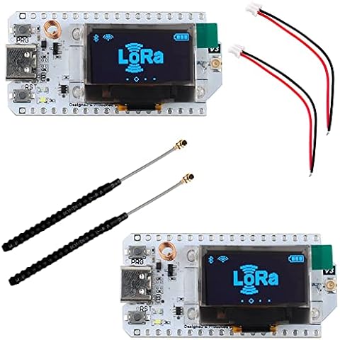 DIYmalls ESP32 LoRa OLED Board V3 8MB Flash SX1262 Type-C + 868MHz Antenna for Arduino LoRawan IOT (Pack of 2) Cover