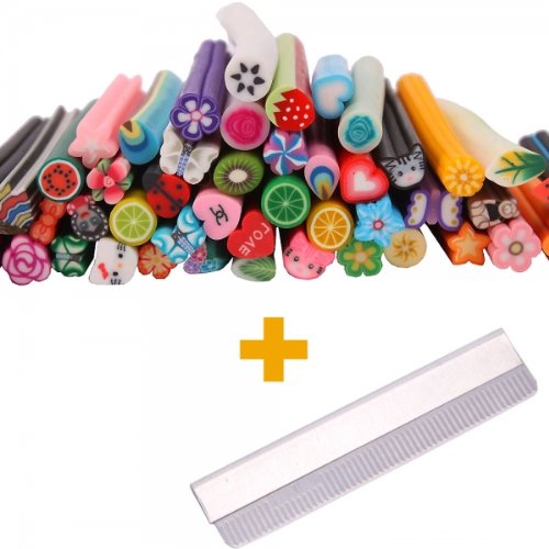 New 3d Nail Art Fimo Canes Rods Blade + 50 X Fruit Cane Sku: Bdc01019