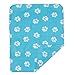 Pet Blanket for Dog Cat Animal Paw Double- Sided Fleece Blankets All Year Round Puppy Kitten Bed Sleep Mat 60x70cm (Light Blue Background with White Paws) Dog Cleaning Supplies