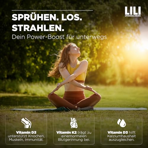 High Depot Vitamin D3 + K2 Spray I Liposomales Liquid mit 5.000 IE + K2 pro Sprühstoß I 160 Sprühstöße I vegan, alkoholfrei & zuckerfrei
