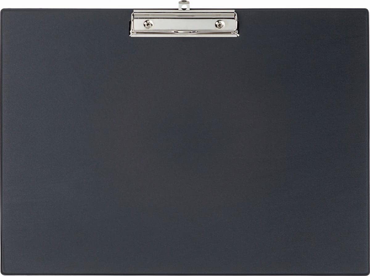 Maul A3 Clipboard Cardboard with Foil Writing Board with Paper Clamp Clipboard with Modern Clip for Storage of Paper for Office, Kitchen and Workshop, Black