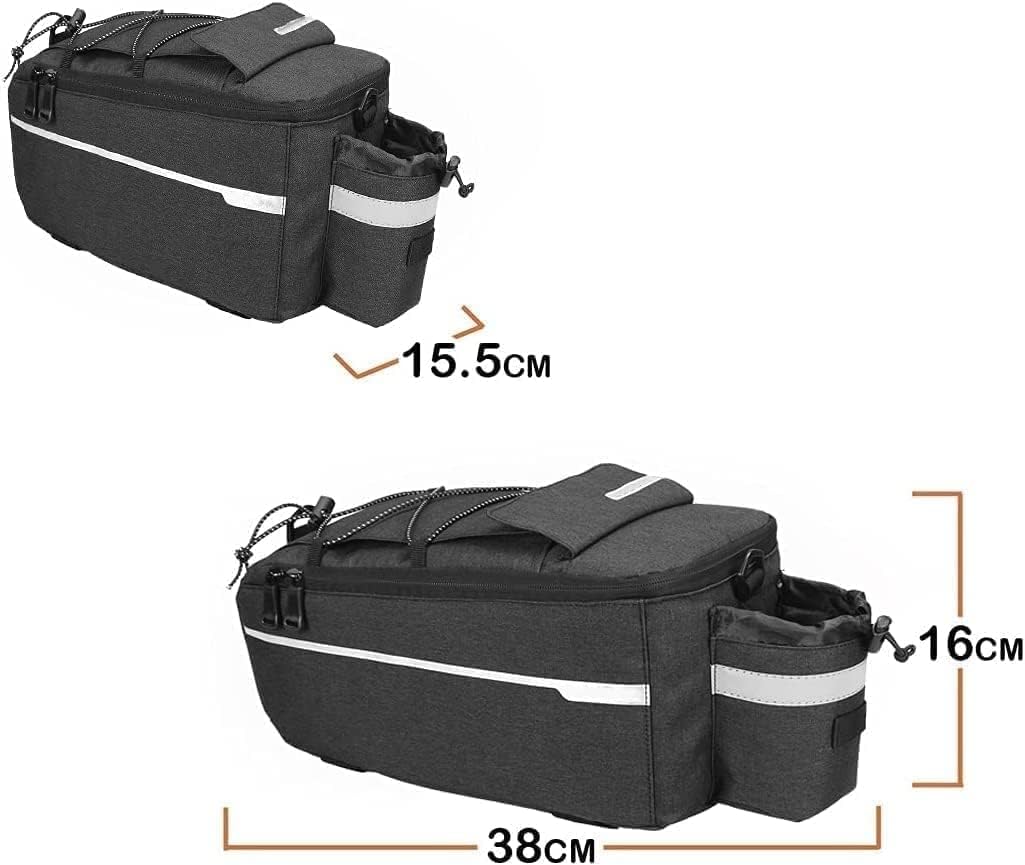 Borsa Posteriore Bici - per rastrelliera Portapacchi da Bici, Borse a Trunk Isolata Impermeabile Portapacchi Bagagli Borse Multi Funzione Borsa per Il Viaggio in Bicicletta,38 * 16 * 15,5 cm