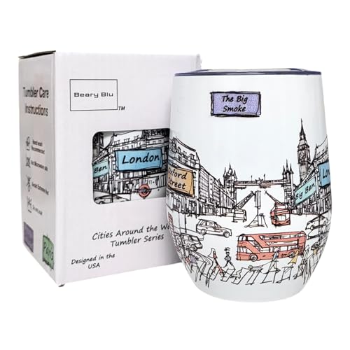 Beary Blu Cities Around the World 12oz Tumbler - London