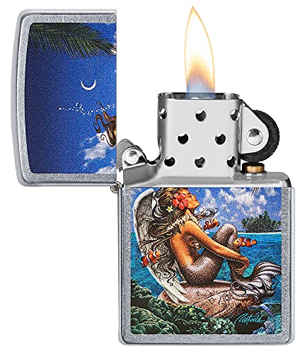 Encendedor Zippo Rick Rietveld Mermaid Art Street Chrome miniatura 3