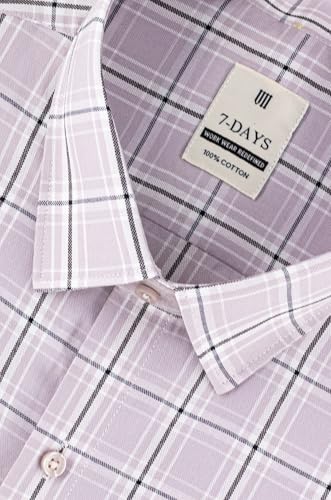 Image of 7-DAYS Men's Premium Checks Formal Shirt - Cotton Rich, Regular Fit, Full Sleeve, with Pocket, Wrinkle Resistant - Stylish Office & Everyday Wear.