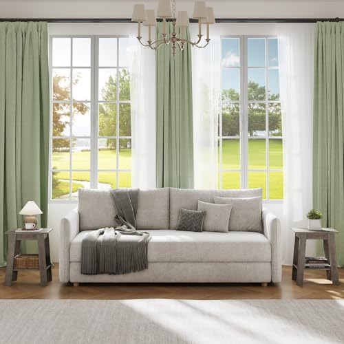 End Table, Set of 2, Side Table with 2-Tier Storage Shelf, Sofa Table for Small Space, Square Nightstand for Entryway, Farmhouse, Living Room, Easy Assembly, Grey