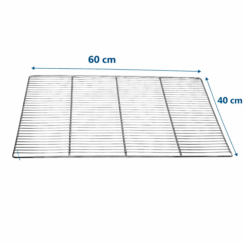 Griglia per forno 60 x 40 cm - Griglia metallica con 3 traverse di rinforzo - alta resistenza e uso professionale