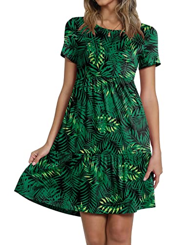 Image of TAOHUADAO 2026 Summer Dresses for Women Short Sleeve Ruffle Casual Sundress with Pockets