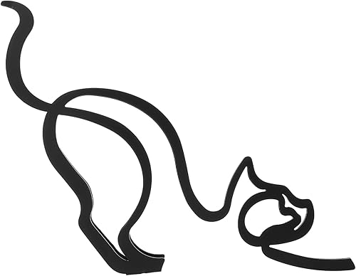 Adorno de hierro forjado para mascotas, arte de pared de alambre, estatua moderna, decoración del hogar, estatua abstracta de resina, escultura de