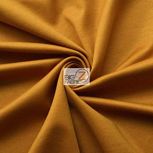 Ponte De Roma Jersey Knit Spandex Fabric DIY Fashion Clothing Accessories 2 Way Stretch (Mustard)