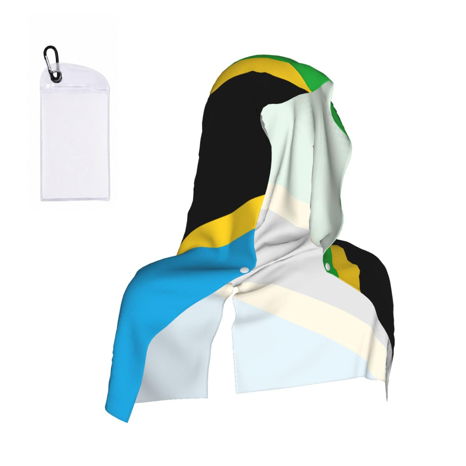 DUWAA Tanzania Flag Print Reusable Hoodie Cooling Neck Wrap, Hot Weather Outdoor Sports Workout Head Towel For Stay Chill