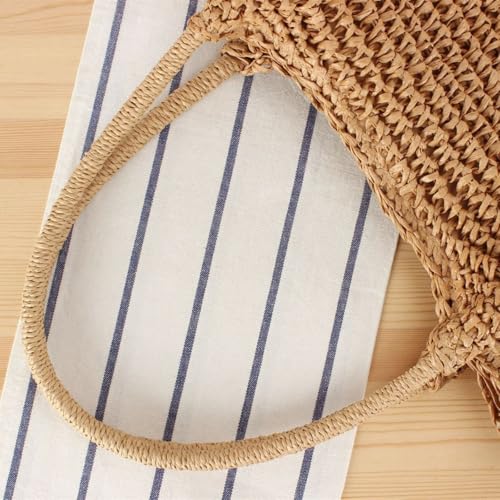 Bolso Tote de Paja para Mujer, Grande, Tejido miniatura 4