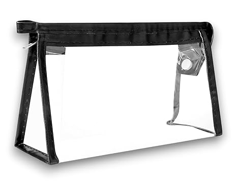 GLUN® Transparent Stationary Pouch with Zipper Closing for Girls & Boys, Organizer for School, Collage, Office, Cute Cosmetic Bag for Women, Multi-Purpose White Colour Pouch Pack of 1