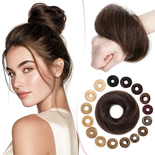 SEGO Pro Chignon Postiche Cheveux Naturel #2 Marron Foncé Faux Chignon Chouchou Updos Hair Bun...